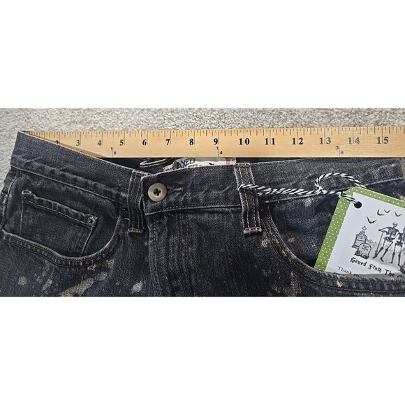 OOAK Magnolia Boho Reworked Levi Jeans Upcycle Indie Cat Boyfriend Adjusts 30-38 - Picture 14 of 16